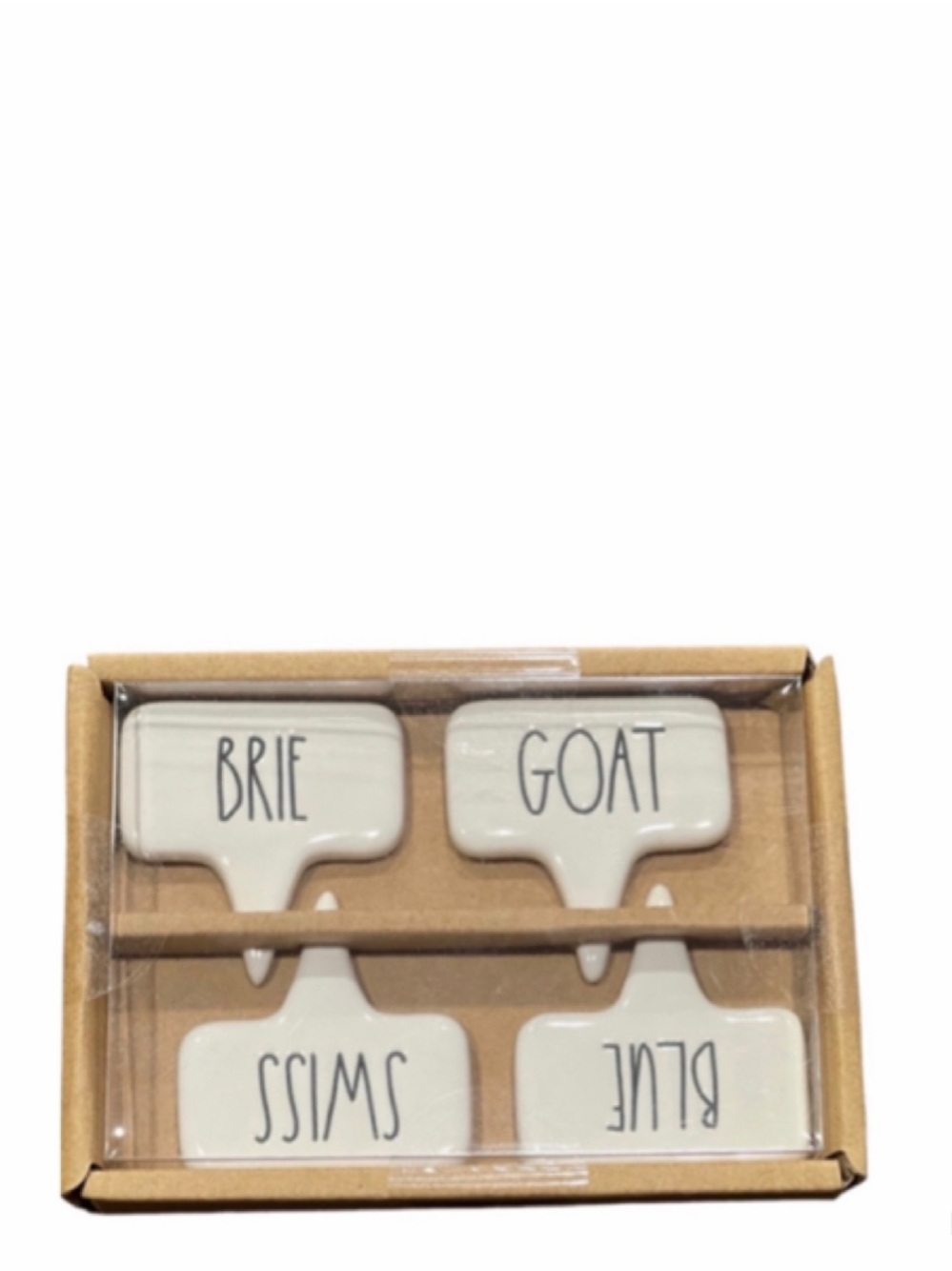 NEW Rae Dunn Cheese Markers Charcuterie Set BLUE, GOAT, SWISS & BRIE